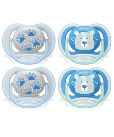 Philips Avent Ultra Air Pacifier 6-18 Months Bear/Paw 4-Pack SCF085/09