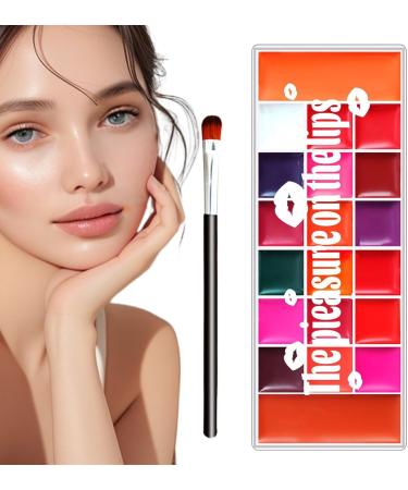 Lip Gloss Palette | 20 Shades of Lip Colors - Sweat-Resistant Smudge-Proof Tinted Blush for Evening Wedding Date - Buy Online on GoSupps.com
