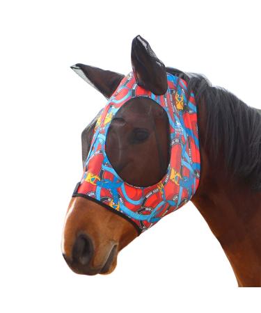 Harrison Howard Stretable horse mask with UV protection super comfortable gently to the skin and breathable knitted pressure M COB (medium) knitted pressure
