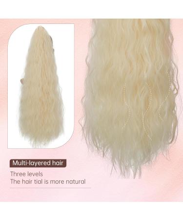 32 inch Drawstring Ponytail Extension for Women - Long Curly Corn Wavy Synthetic Hairpiece in Natural Blonde - Ideal for Daily Use and Parties - Buy Online on GoSupps.com