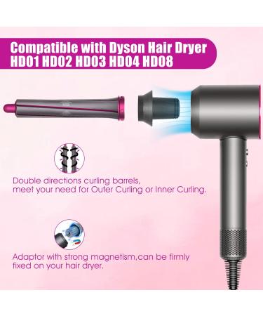 Anti Flight Flyaway Nozzle & 2Pcs Adapter for Dyson Supersonic Hair Dryer HD01 HD02 HD03 HD04 HD08 with 2Pcs 30mm/1.2in Long Hair Curling Barrels for Dyson Airwrap HS01 HS05 Styler - Buy Online on GoSupps.com