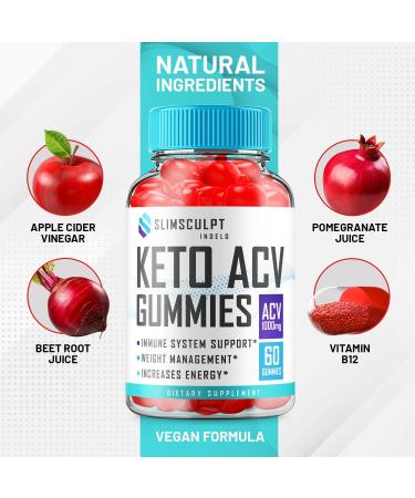 (2 Pack) Slimsculpt Keto ACV Weight Loss Gummies - Advanced Formula Slim Sculpt Keto plus ACV Gummies Apple Cider Vinegar Keto Slimsculpt ACV Gummies Dietary Supplement Reviews Men Women (120 Gummies) - Buy Online on GoSupps.com