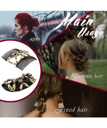 Besbomig 5-Piece Pearl Hair Clip Set - Elastic Hair Combs & Stretchable Hairpins for Women & Girls - Buy Online on GoSupps.com