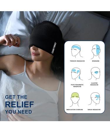 ZELIER Migraine Relief Cap - Double Layered Head Gel Ice Hat for Natural Cold Therapy - Odorless & Form Fitting - One Size Fits All (Black) - Buy Online on GoSupps.com