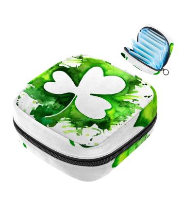Women's binding-up bags St. Patrick's Day Watercolor Kleeblatt Women's Bind bag Tampon storage bag Tarrow pockets menstrual tied bags Multi13
