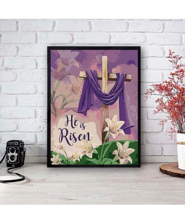 Cross Flowers Paint by Number for Adults - DIY Oil Painting Kit - Easter Theme - 16x20 Inch - Buy Online on GoSupps.com