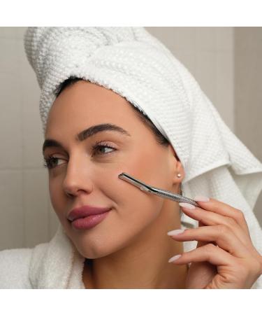 Anymale Eyebrow Razor with 5 Blades | Dermaplaning & Facial Hair Remover for Men & Women | Silver 3 - Perfect for Fluffy Hair - Buy Online on GoSupps.com