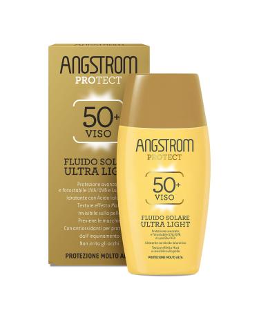 Angstrom Protect Sun Fluid Ultra Light Face SPF 50+ photostable UVA/UVB and blue light/HEV with hyaluronic acid 40 ml