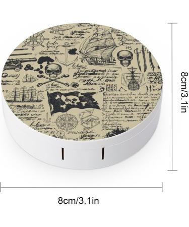 Pirate Ship Skull Treasure Map Contact Lens Case - Portable Travel Lens Box with Mirror - Buy Online on GoSupps.com