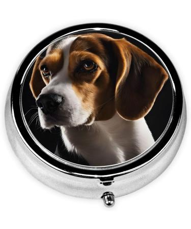 Cute Dog Round Pill Box | 3 Compartment Portable Travel Medicine Organizer - Mini Decorative Pocket Purse for Vitamins & Tablets - Buy Online on GoSupps.com