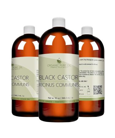 Jamaican Black Castor Oil 32 oz - 100% Pure Organic Cold Pressed, Chemical Free - Premium Grade for Hair, Body, Skin Care - Eyelash & Eyebrow Growth - Buy Online on GoSupps.com