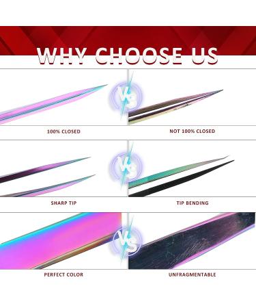 Arclon Lash Eyelash Extension Tweezers Set - 4Pcs Professional Straight and Curved Stainless Steel Precision Tweezers in Black Gold | Lash Extension Supplies - Buy Online on GoSupps.com