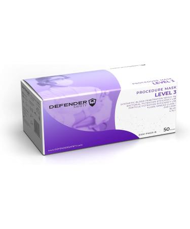Defender Safety ASTM Level 3 Medical Grade Face Mask (50 Pack) - 4 Layer, 99% PFE Procedure Mask - Buy Online on GoSupps.com
