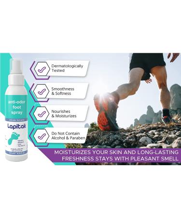 Lapitak Shoe Deodorizer and Foot Spray - Odor Eliminator with Allantoin and Tea Tree Oil - 4.2 OZ - Buy Online on GoSupps.com