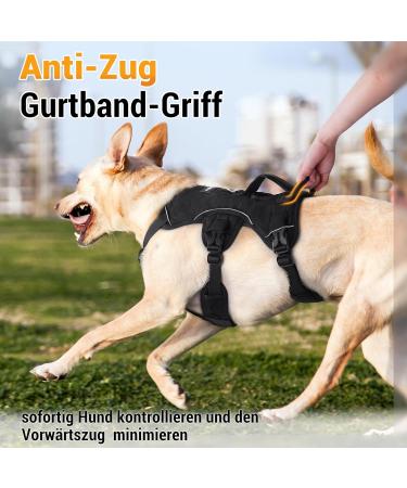 Rabbitgoo Break-Proof Dog Harness for Medium Dogs - Adjustable Breathable Padded Vest with Handle - Anti-Pull Safety for Ultimate Comfort - Black XL (1 Pack) - Buy Online on GoSupps.com