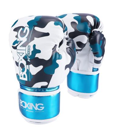 Kids Boxing Gloves, Boxing Gloves for Children 3-9 Youth Boys Girls Toddler PU Cartoon Sparring Training Boxing Gloves for Punching Bag, Kickboxing, Muay Thai, MMA Pearl Blue