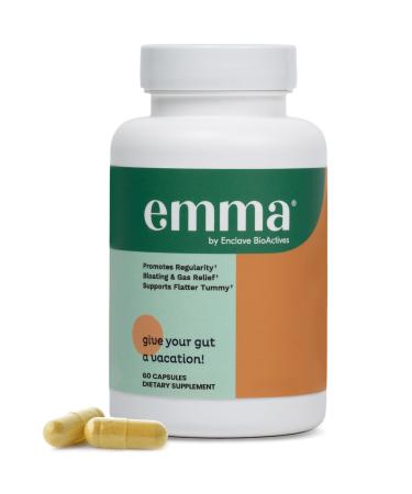 Emma Gut Health Doctors Endorsed Supplement - 60 Capsules - Relief from Gas and Bloating Repairs Leaky Gut with Magnesium Berberine Vitamin D Quercetin & More - Gut Health & Colon Cleanse Formula 60 Count (Pack of 1)