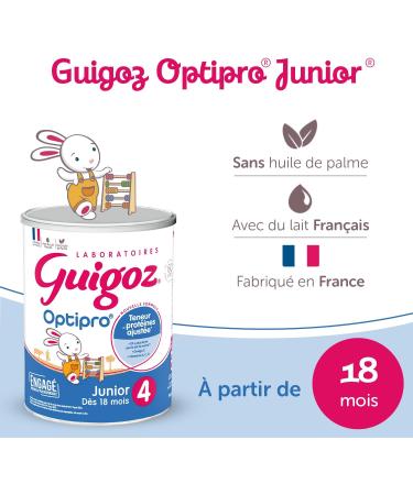 GUIGOZ OPTIPRO Junior 4 Growth Milk Powder from 18 Months - Box of 900 g - Buy Online on GoSupps.com