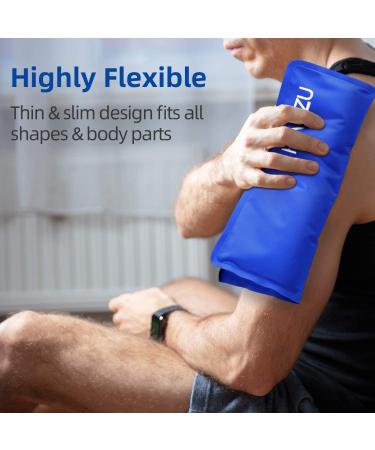 RAKZU 2 Pack Ice Pack for Injuries - Large 14 x 11 Reusable Gel Pack for Hot & Cold Therapy - Flexible Pain Relief for Shoulder, Knee, Back, Hip Aches - Buy Online on GoSupps.com
