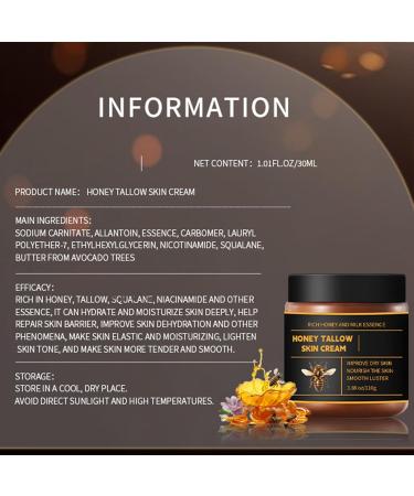Cr me de soin de la peau au beurre de miel baume au miel de suif de b uf am liore la peau s che nourrit la peau peau lisse cr me hydratante nourrie l'herbe pour le visage et le corps convient - Buy Online on GoSupps.com