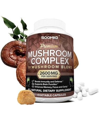 NEWCHEERS Soomiig Advanced Mushroom Complex | A Superb Blend of Mushrooms 120 Vegan Capsules