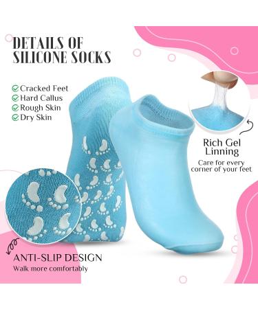 Buy Chuarry Gel Lined Socks for Dry Cracked Feet - Moisturizing Spa Socks for Women with Essential Oils & Vitamins - 4 Pairs Reusable Multicolor - Buy Online on GoSupps.com