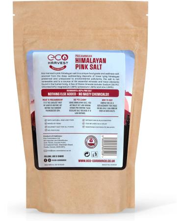 Premium Pink Himalayan Salt (Coarse) 500gms. Pure UNREFINED 100% Natural Pink Rock in a Biodegradable and Compostable Kraft pouch. Wellness salt by Eco Harvest  - Buy Online on GoSupps.com