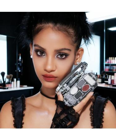 KINDLUME Eyeshadow palette 6 colors series Swan ballet with swan relief in cold red blue gray 4 matte and 2 glossy creamy texture super pigmented for eye makeup - Buy Online on GoSupps.com