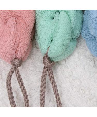 HEALLILY 3pcs Exfoliating Loofah Back Scrubber Set for Bath Shower - Long Stretch Mesh Strap with Rope Handles - Body Deep Cleaning Essentials - Buy Online on GoSupps.com