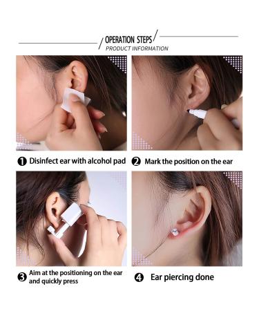 Disposable Self Ear Piercing Kit with 8 CZ Ear Studs - Safe Piercing Tools - Style2 - Buy Online on GoSupps.com