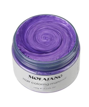 Mofajang Hair Wax Dye Styling Cream Mud, Natural Hairstyle Color Pomade, Washable Temporary, Purple