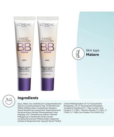 L'Oreal Paris Magic Skin Beautifier BB Cream - Light, 1 oz (Pack of 2) | Flawless Finish & Moisturizer - Buy Online on GoSupps.com