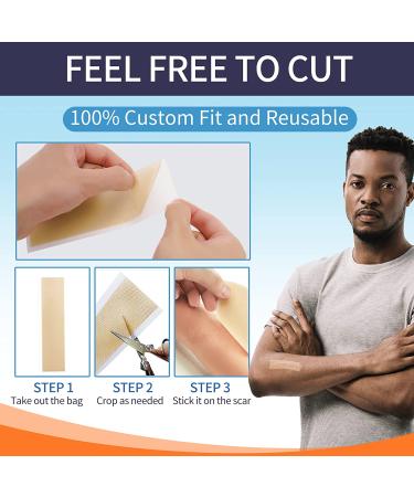 Silicone Scar Sheets 8 Pack - Scar Away Strips for Scars, Keloid, C-Section, Surgical - Reusable Scar Removal Gel Tape - 16 Week Supply - Tummy Tuck Post Surgery Supplies (5.9 x 1.57) - Buy Online on GoSupps.com