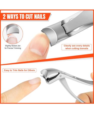 Drmode Ergonomic Nail Clipper for Thick Nails - Premium Steel Wide Jaw Clipper with Collector Sharp Angle Head for Seniors & Men - Silver 2.0 - Buy Online on GoSupps.com