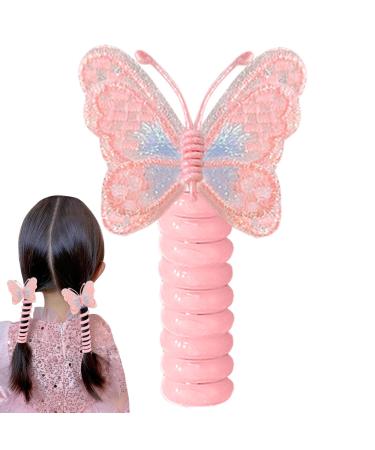 Telephone Hair Clips | Hair Ties Phone Cord | Colorful Elastic Telephone Hair Clips For Children Women Kids Halloween Pink