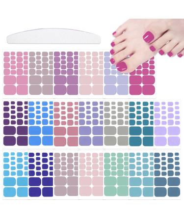20 Sheets 440 Pcs Toenail Stickers for Women Nail Art Wraps Toe Nail Stickers Nail Wraps for Toes Nail Polish Strips Stick On Nails Polish Stickers for Toenails Gel Nail Strips Color Strips Style1