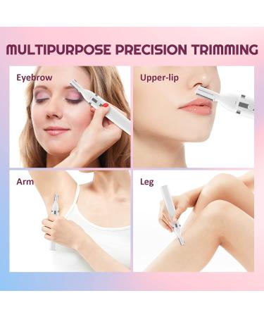 Buy Electric Eyebrow Trimmer & Facial Hair Razor | Rechargeable Painless Detail Shaver | Perfect for Beard & Neck - White - Buy Online on GoSupps.com