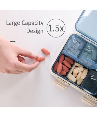 Buy Pill Organizer Plus - 7 Compartment Travel Medicine Box | Large Capacity Portable Vitamins Case - Blue - Buy Online on GoSupps.com