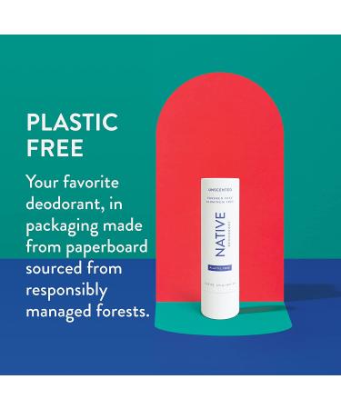 Native Plastic-Free Deodorant | Aluminum-Free Natural Deodorant with Baking Soda, Probiotics, Coconut Oil, and Shea Butter | Unscented for Women and Men - Buy Online on GoSupps.com