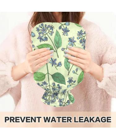 NAANLE RETRO Transparent Hot Water Bottle | 2L Hand/Foot Warmer for Pain Relief & Cold Therapy - Leaves & Flowers Design - Buy Online on GoSupps.com