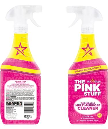 Pink Stuff Multi-Purpose Cleaner Spray 850ml & Miracle Cream Cleaner 500ml Bundled with Crevice Grout Gap Brush Cloth & Sponge For Household Kitchen Bathroom Cleaning - Buy Online on GoSupps.com
