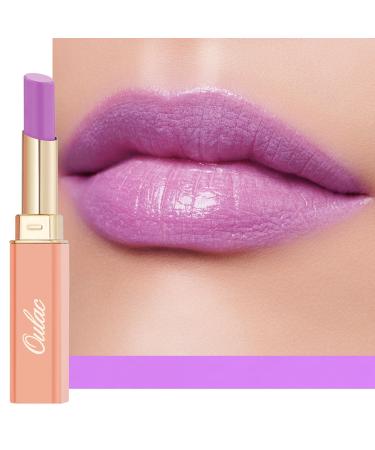Oulac Moisture Shine Lipstick - Light Lavender Lip Stick Tinted Lip Balm & Hydrating Lipstick for Dry Lips Medium Coverage Lip Colour | Juicy Look Glossy Finish Vegan Cruelty-Free It's ok! (10)