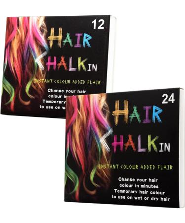 Hair Chalk Hair Chalk 12 Colors Temporary Hair Dye Safe Hair Chalk for Kids Washable Temporary Hair Colour Pen Colorful Gifts Great Toy for Kids & Adults Halloween - Buy Online on GoSupps.com