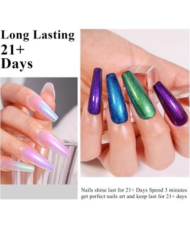 Imtiti Pearl Gel Nail Polish Set 5 Colors Transparent Shell Shimmer Nail Gel Polish Blue Purple Rose Gold Green Mermaid Nail Drawing Gel With Black Gel Polish Spring Summer Soak Off UV Led 6ML - Buy Online on GoSupps.com