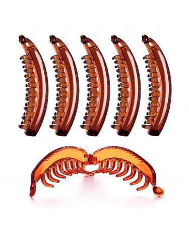 RC Roche 6-Pack Hair Clip Set - High-Quality Ponytail Clasp for Women - Large Brown Banana Clips for Maximum Volume - Buy Online on GoSupps.com