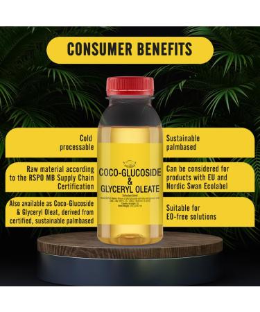 COCO-GLUCOSIDE & GLYCERYL OLEATE - Lipid Layer Enhancer for Homemade Cosmetics Foam Baths & Soaps - 8.82 Oz International Shipping - Buy Online on GoSupps.com