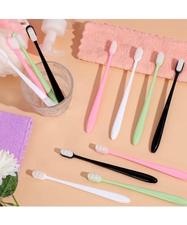 Pinkunn Soft Bristle Toothbrush | 36 Pcs Micro Nano Manual Toothbrush with 20,000 Bristles | For Sensitive Gums | Adult Kids Children | 4 Colors | White Bristles - Buy Online on GoSupps.com
