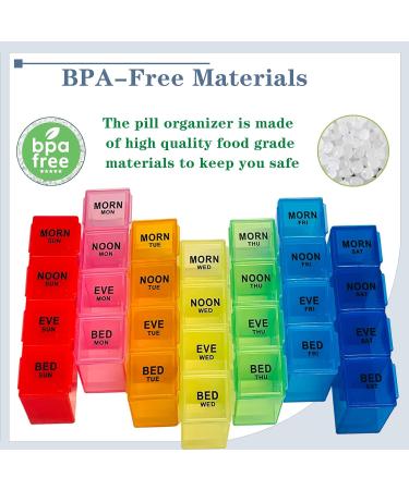 ZVZM Pill Box Organiser - Extra Large 7-Day 4-Times-a-Day Medication Organizer in Black - Buy Online on GoSupps.com