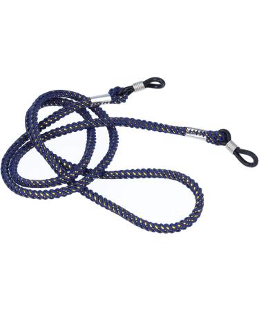 Elegant Dark Blue Glitter Glasses Cord | Flexible Textile Design with Rubber Loop & Stopper - Shop Now! - Buy Online on GoSupps.com