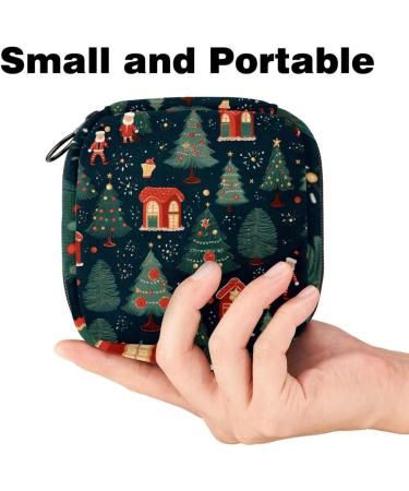 MUOOUM Christmas Snowman Pattern Women's Portable Menstrual Pad & Cup Storage Bag - Stylish Zipper Bag for Teen Girls & Women - Buy Online on GoSupps.com
